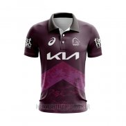 Maillot Polo Brisbane Broncos Rugby 2024 Entrainement Fuchsia